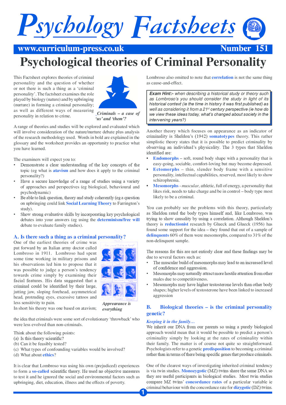 personality types criminals
